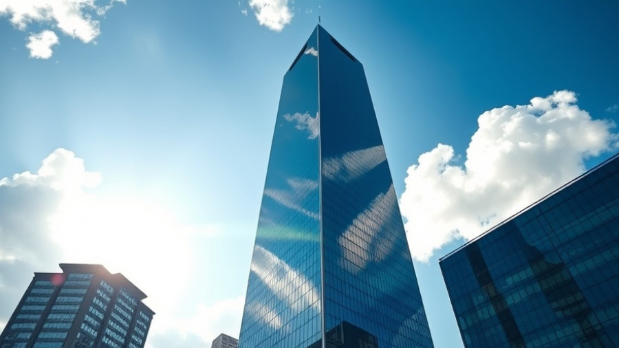 Frost Bank's sleek skyscraper under a blue sky in San Antonio.