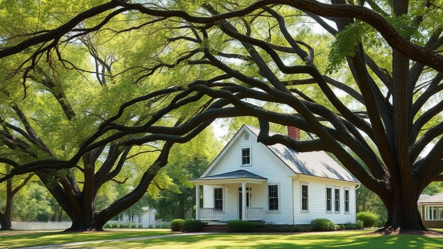 Charming Austin home with oak trees showcasing Austin lifestyle.