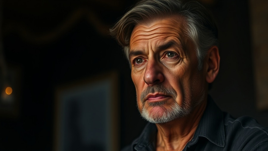 Man pondering, representing mental wellness for seniors.