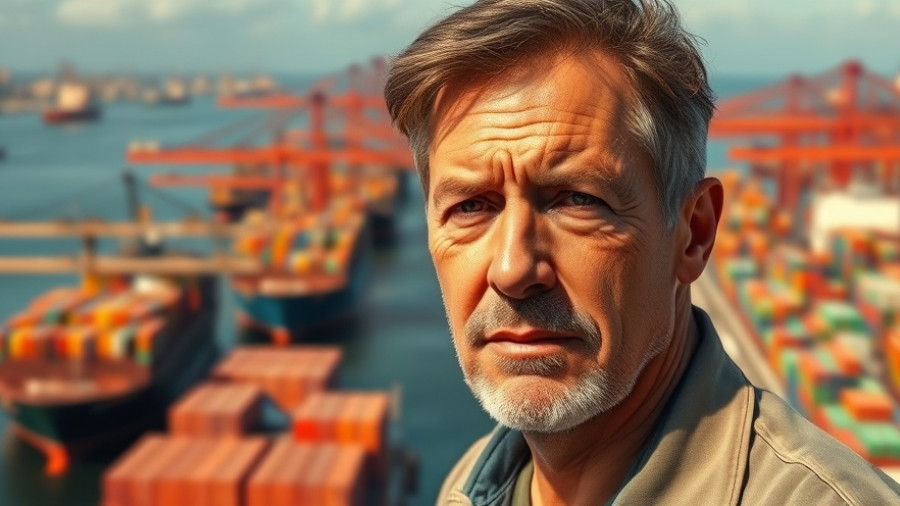 Wall Street Financing China's Military: Man beside busy shipping port.