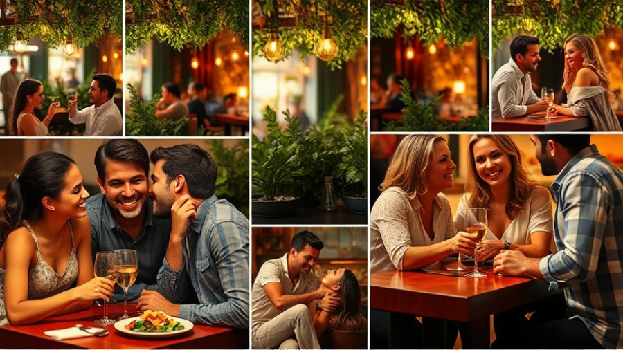 Couples enjoying meals at romantic restaurants in Houston.
