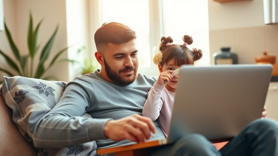 Father and daughter using virtual care for health checkup at home.