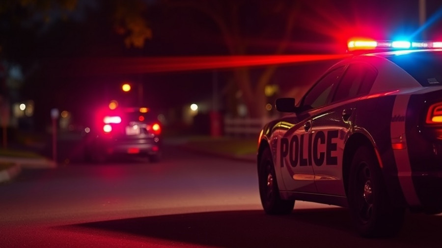 Police car at nighttime scene in San Antonio, related to trick-or-treating accident.