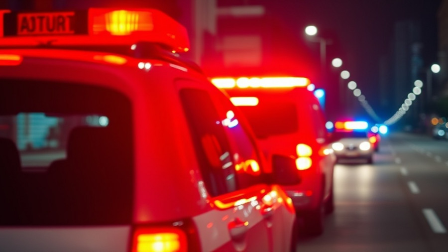 Flashing emergency lights on vehicles at night, Austin vehicle rescue.
