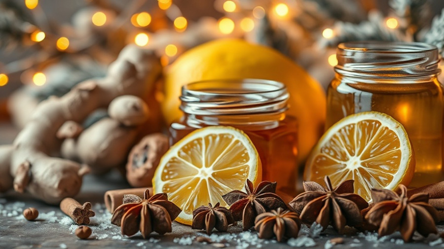Natural winter ingredients like ginger, lemon, honey, and spices to strengthen immune system.