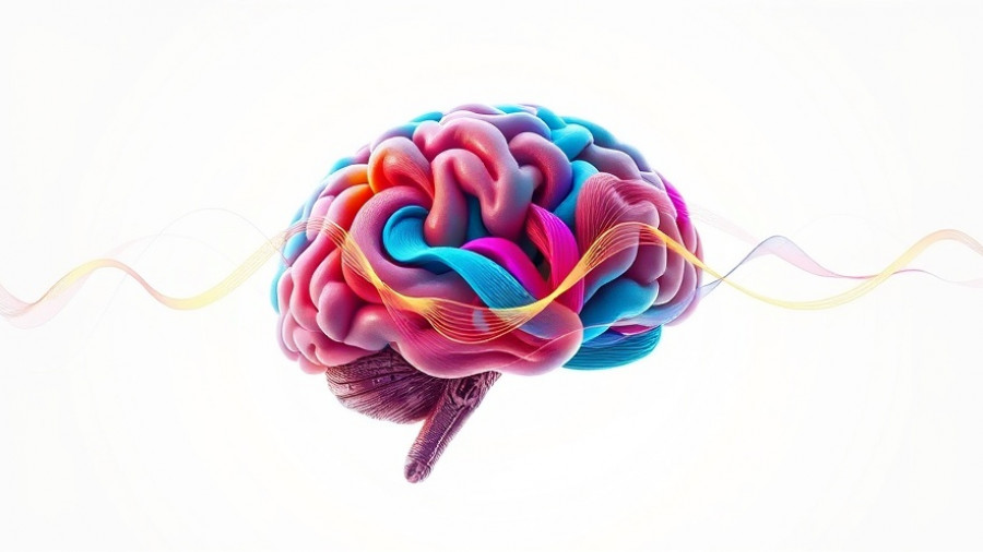 Abstract visualization of rotating brain waves with dynamic lines