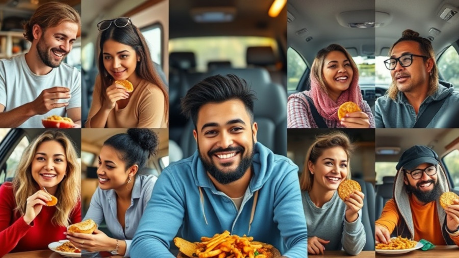 Diverse influencers sharing food tips in a collage, Big Pharma Social Media Influencers.