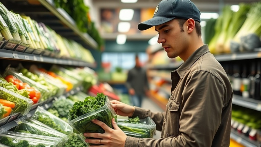 Person shopping for greens in a store related to Texas SNAP benefits