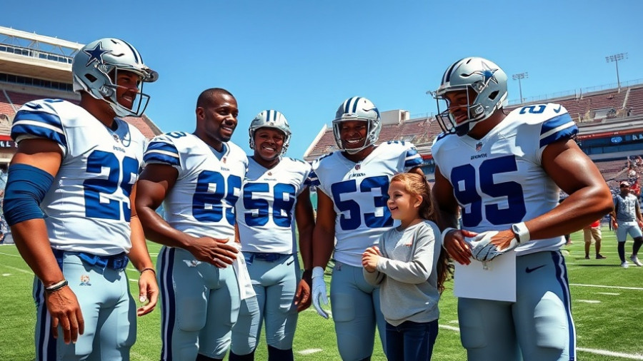 Dallas Cowboys interacting with fans at Make-A-Wish event.