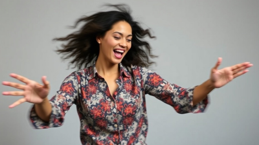 Blurred image of a woman gesturing energetically, mental health tips.