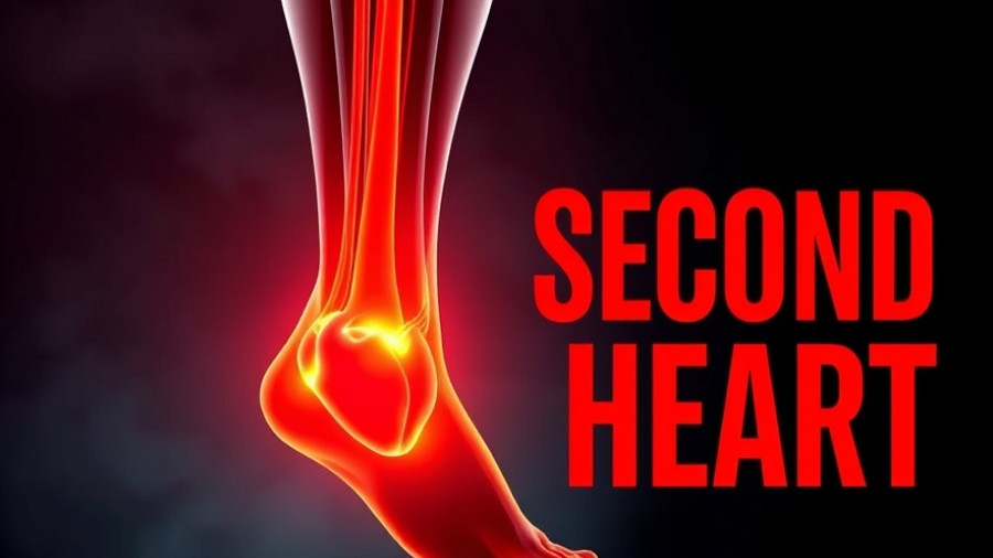 Second Heart Calf Muscle Pump illustration with vibrant circulation arrows.