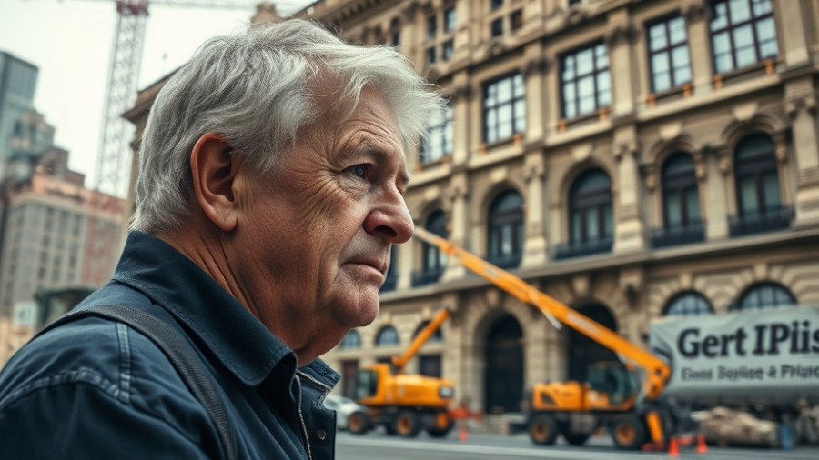 Contemplative view of historic building construction site