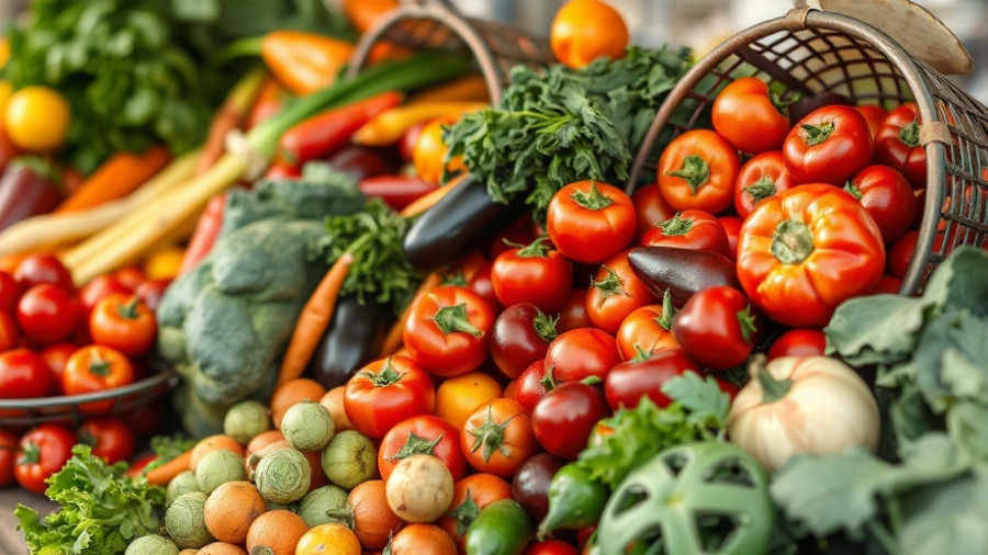 Fresh vegetables at a farmers market symbolize Central Texas food assistance SNAP cuts.