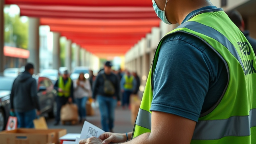 Volunteer assists at food bank amid San Antonio SNAP benefits crisis.