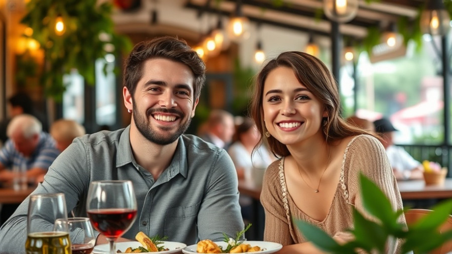 UA students smiling at outdoor Tucson restaurant
