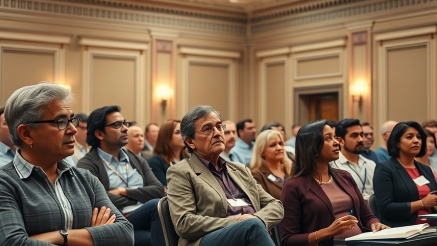 Community meeting discussing redistricting in Indiana.