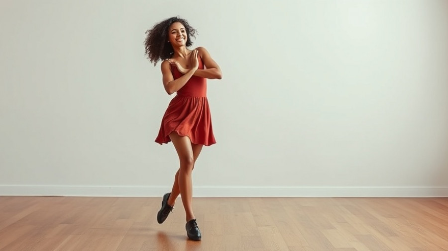 Tap dancer in Austin smiling confidently in a studio setting.