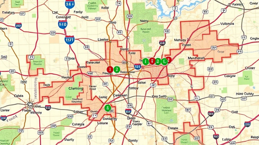 Detailed map showing the Collin County Outer Loop, including highways and towns.