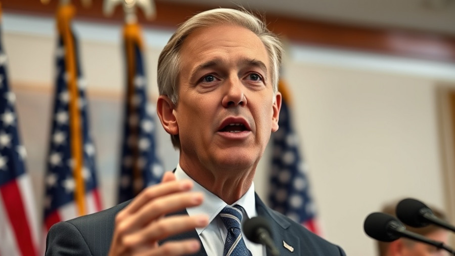 Middle-aged man at press conference discussing FDA inspections of drug plants.