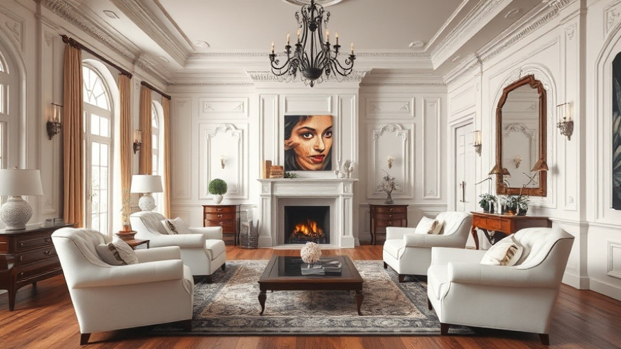 Sophisticated living room in Houston real estate market, elegant decor.