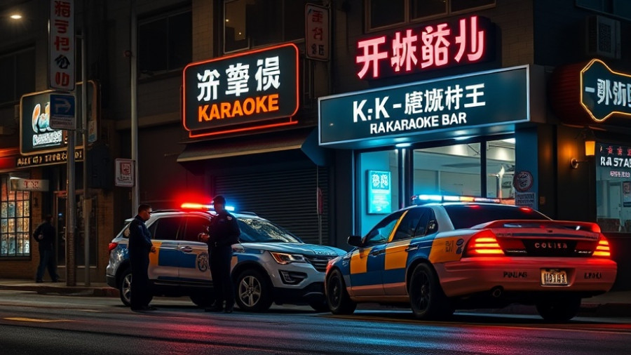 Cedar Park police scene at karaoke bar during nighttime