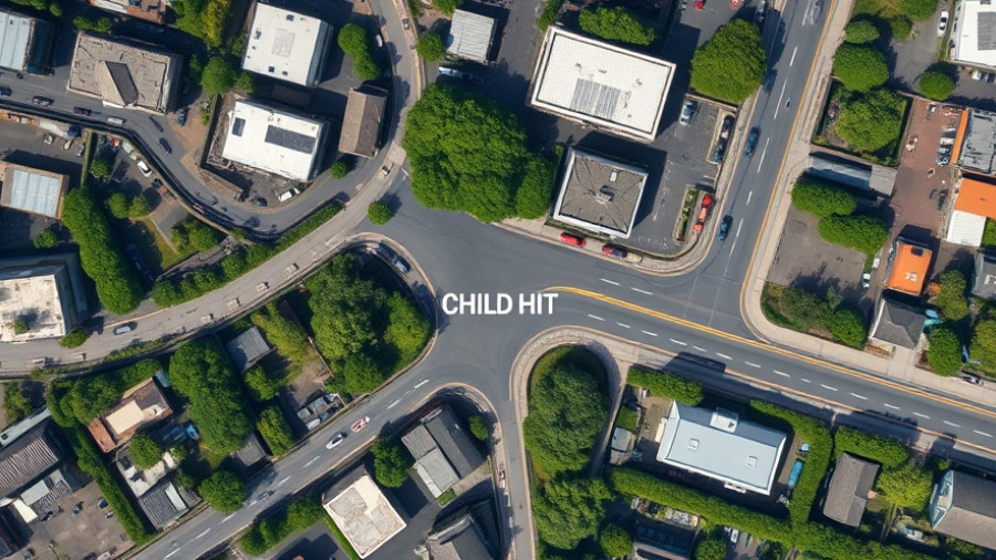 Aerial view of Harris County location where toddler was struck.