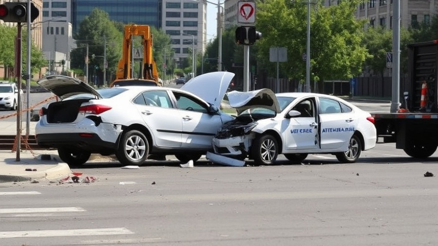 Houston drunk driving accident aftermath with cars being towed.