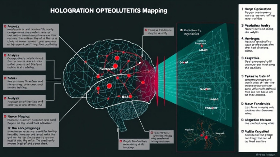 Holographic optogenetics brain mapping diagram with analysis components.