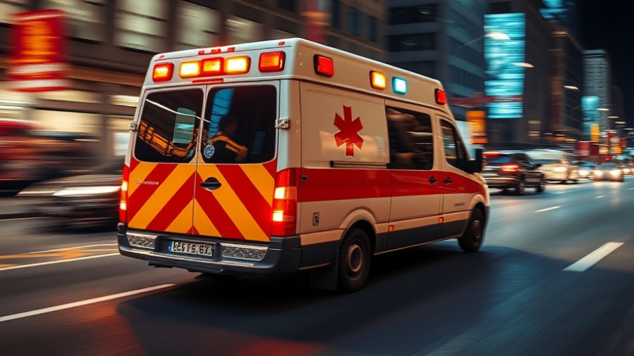 Emergency Health Literacy: Speeding ambulance with flashing lights