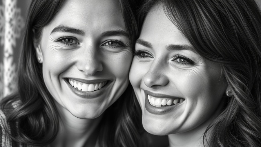 Black and white portrait of two smiling women, San Antonio entertainment news.