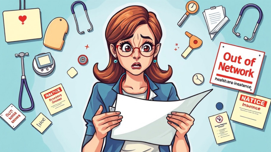 Colorful illustration symbolizing doctors out of network insurance effect.