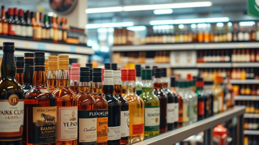 Liquor selection at Twin Liquors Dallas-Fort Worth store shelf.
