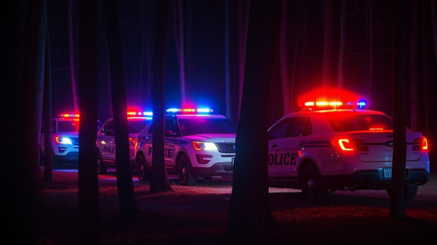 Police vehicles with flashing lights during night patrol for crime reduction in Cypress Station.