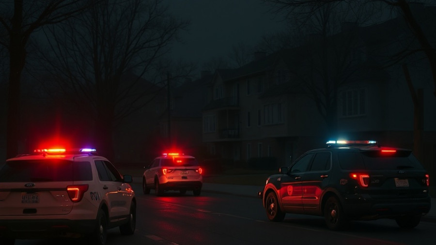 Police scene highlighting gun violence in Houston at night.