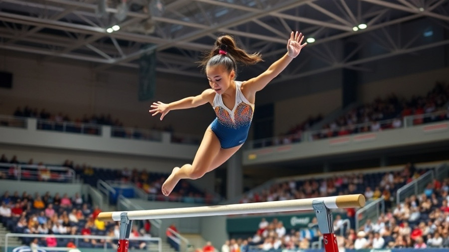 Suni Lee's effortless performance on bars in a dynamic gymnastic competition.