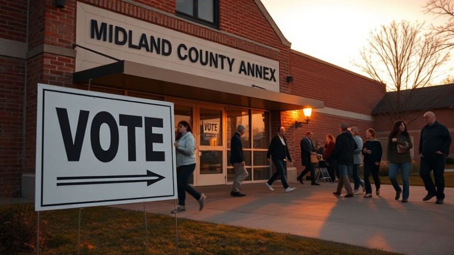 Voters leaving Midland County Annex on Texas Election Day.