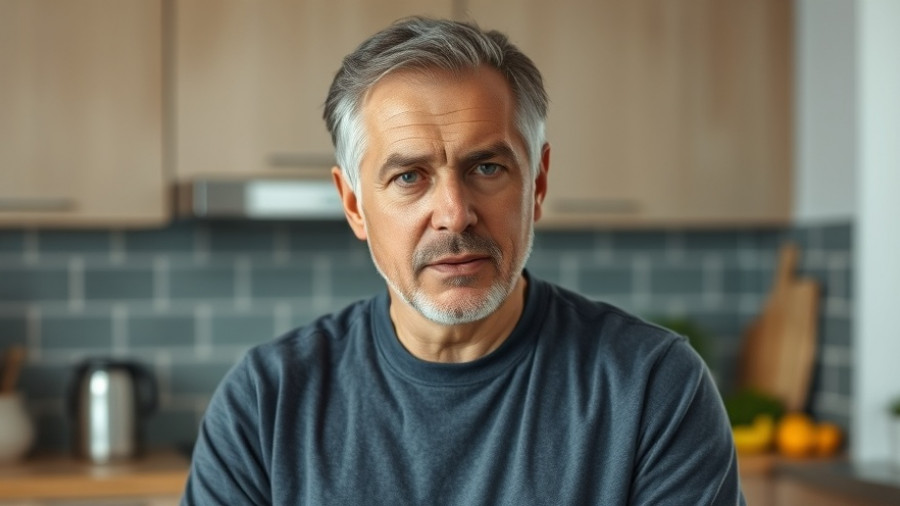 Middle-aged man discussing the risks of hidden sugar intake, focusing on diabetes.