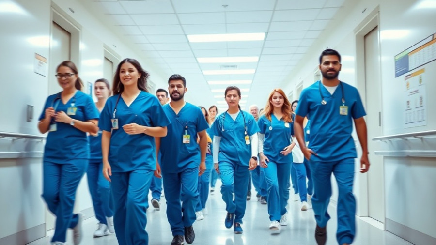 Medical professionals in a hospital corridor representing out-of-network healthcare coverage.
