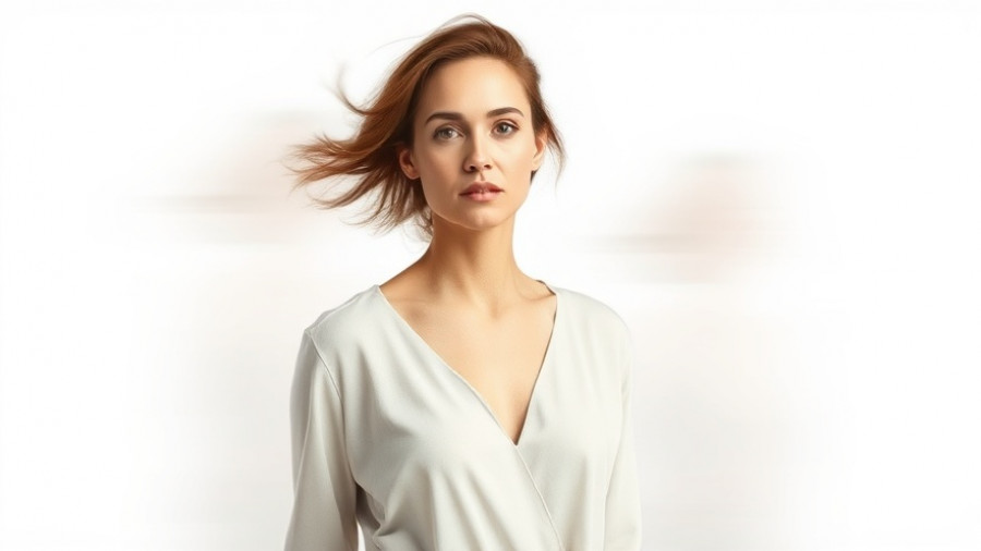 Abstract motion-blurred woman portrait, imposter syndrome mental health tips.