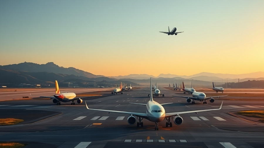 Airplanes on San Antonio airport runway highlighting efficiency.