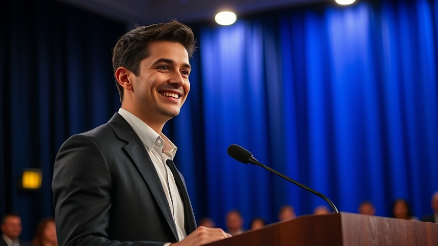 Zohran Mamdani speaking at a podium in New York City