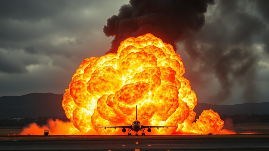 UPS plane crash explosion at airfield, dramatic scene.