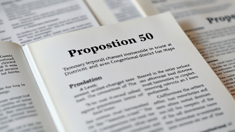 Close-up of California Proposition 50 in an election booklet.
