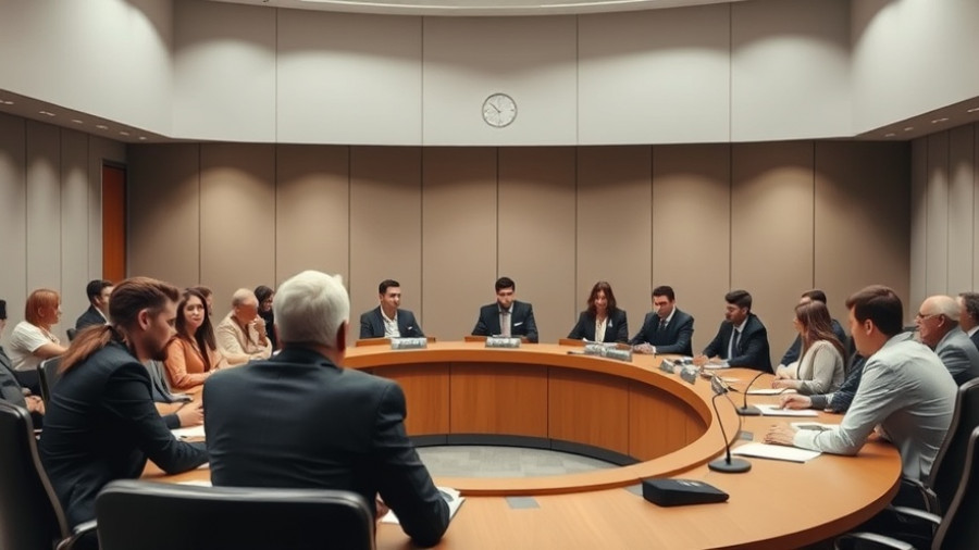 Meeting of officials at a modern city council desk in Dallas.