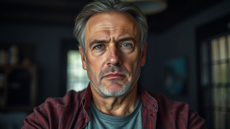 Middle-aged man discussing hidden sugar intake, serious tone.