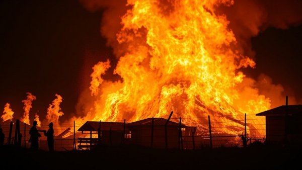 Massive fire at North Houston lumberyard lighting up the night