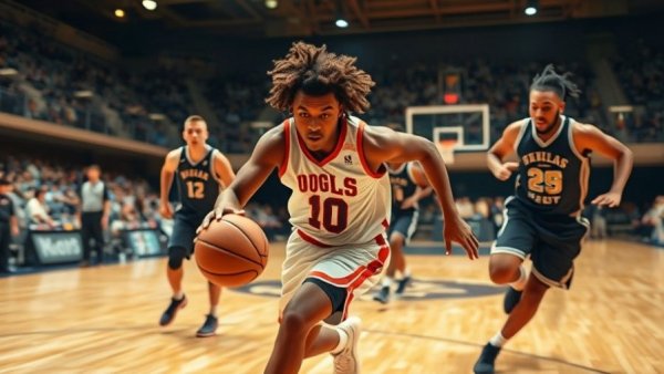 Viral Sports Moments: Basketball player dribbling through defense.