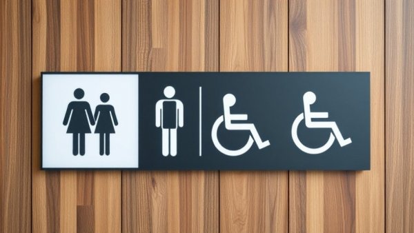 Modern inclusive bathroom sign at Michigan State University.