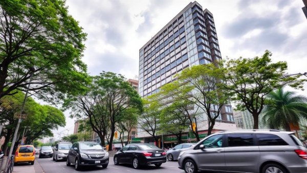 University of Austin's urban setting on cloudy day.