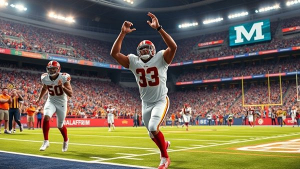 Mississippi State Bulldogs celebrating touchdown against Arkansas Razorbacks at stadium.